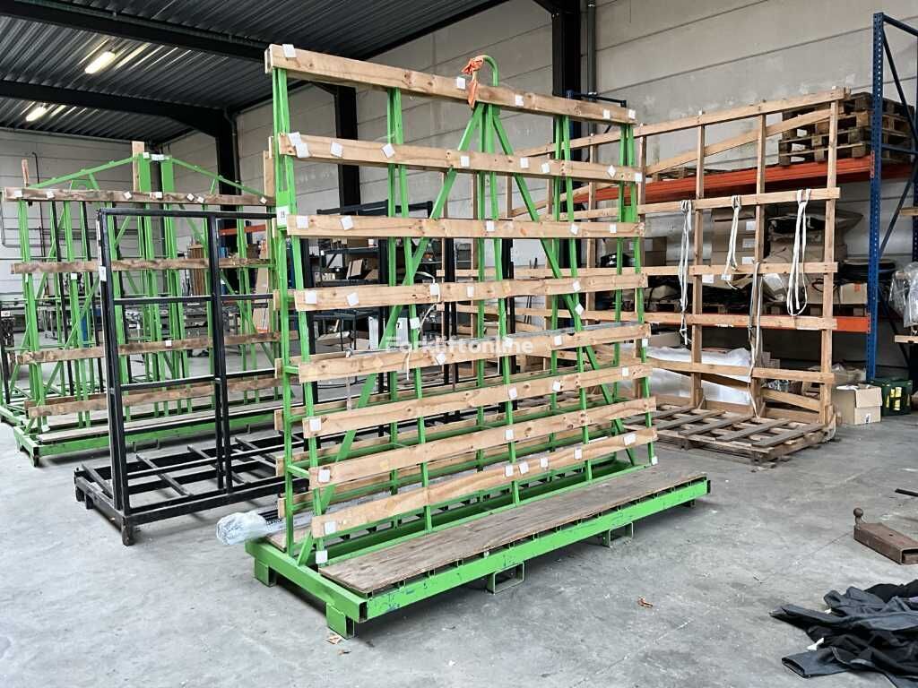 Double-sided metal glass/plate trestle hyllesystem